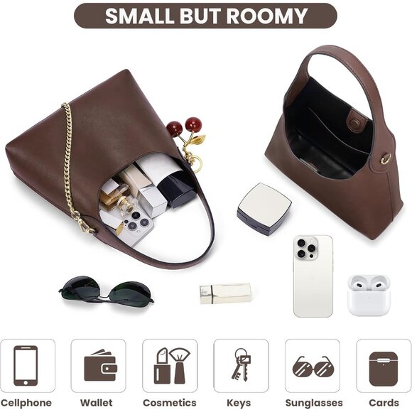 Small Faux Leather Cherry Shoulder Bag with Magnetic Closure – Chic Tote Handbag - Picture 5 of 6